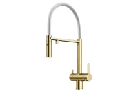 Смеситель для кухни SANCOS Imola с возможностью подключения фильтра для воды, цвет брашированное золото, PVD покрытие, арт. SC4010BG