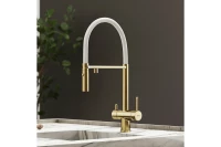 Смеситель для кухни SANCOS Imola с возможностью подключения фильтра для воды, цвет брашированное золото, PVD покрытие, арт. SC4010BG