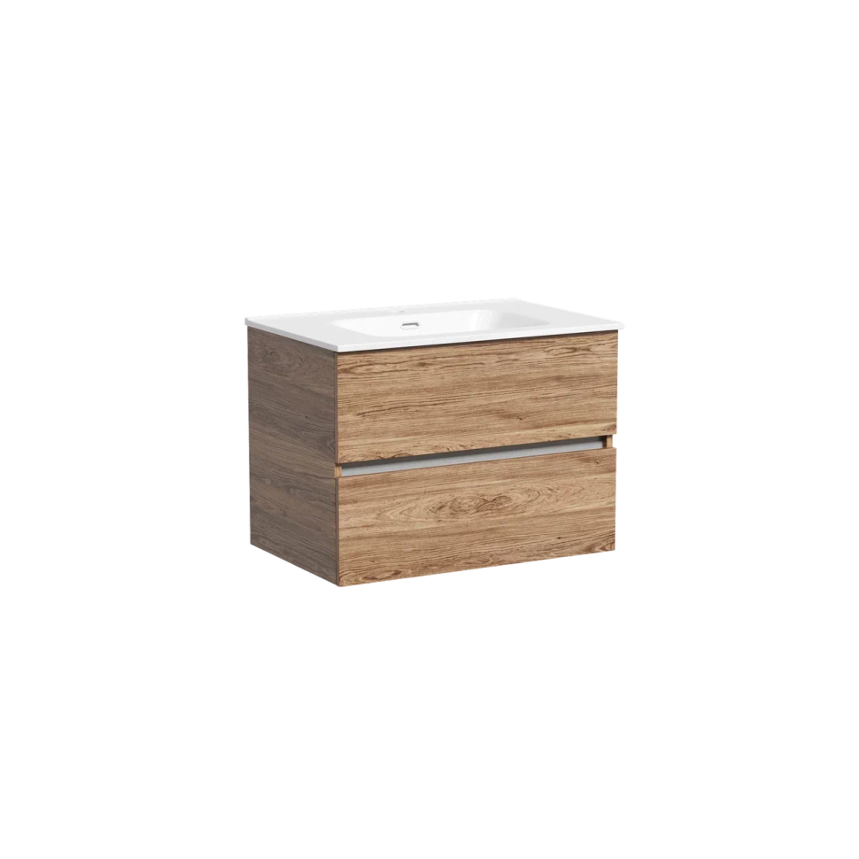 Тумба подвесная SANCOS Urban 690х450х550, c двумя ящиками оснащенными доводчиками, дуб чарльстон , арт. UR70ECH