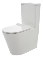 AQM1001 Унитаз напольный Rimless c сиденьем SoftClose, горизонтальный выпуск. 670x360x445мм