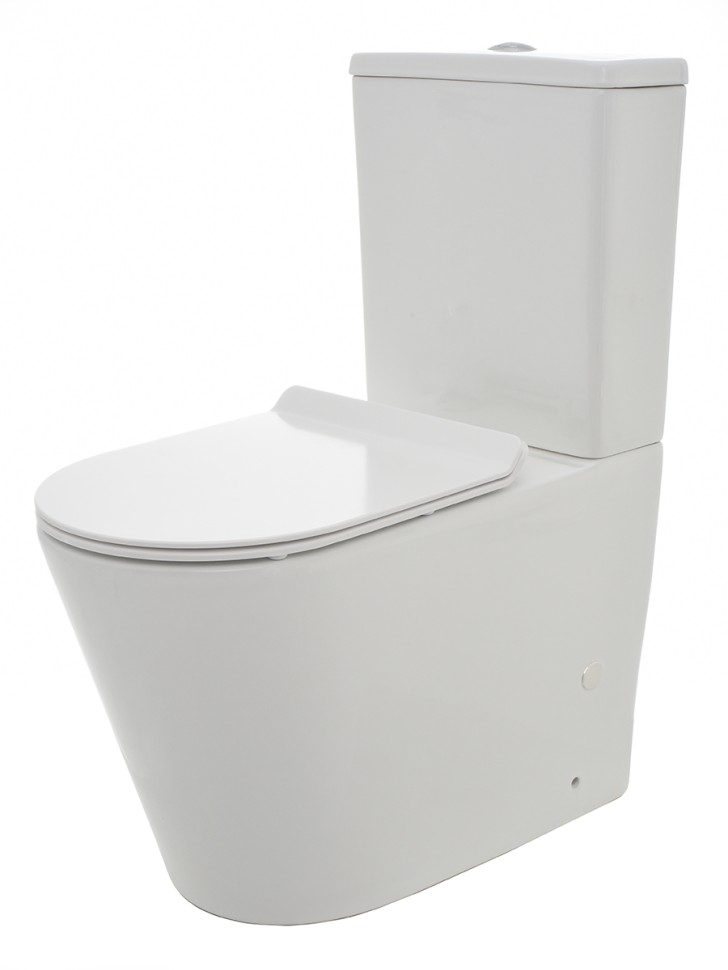 AQM1001 Унитаз напольный Rimless c сиденьем SoftClose, горизонтальный выпуск. 670x360x445мм