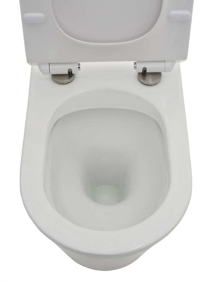 AQM1001 Унитаз напольный Rimless c сиденьем SoftClose, горизонтальный выпуск. 670x360x445мм