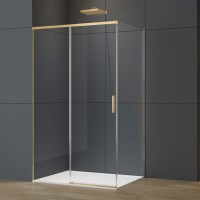 Душевой уголок Софт 2 (Soft 2) VSR-3SO29011CLG, 1100*900, брашированное золото, стекло прозрачное