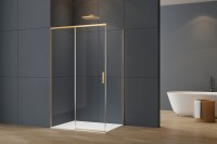 Душевой уголок Софт 2 (Soft 2) VSR-3SO29011CLG, 1100*900, брашированное золото, стекло прозрачное