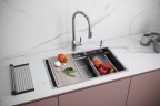 Мойка нерж. сталь NEXT-MULTI SINK 74-L UNI, PM787445-L-BS, брашированная сталь, 740х450мм, Paulmark