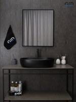 Раковина Gid Bm9026a 53369 накладная черная матовая 60x40x15