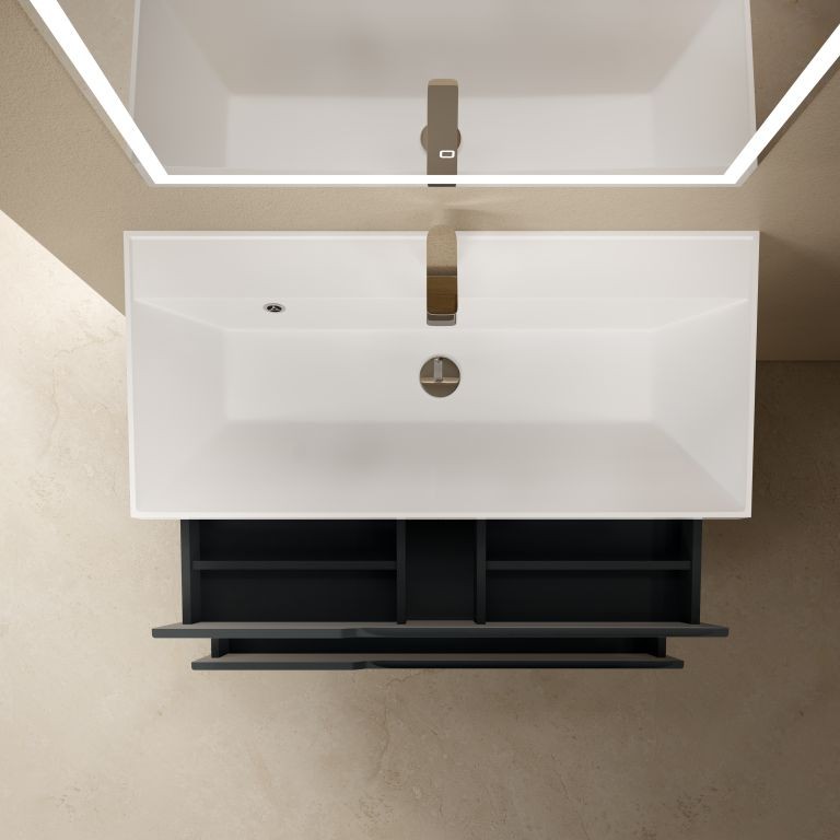 AQM900310GM "S3" тумба под умывальник подвесная 100 см., цвет антрацит.