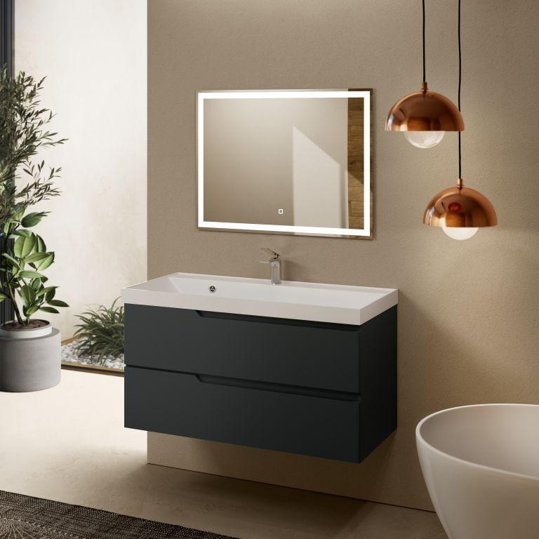 AQM900310GM "S3" тумба под умывальник подвесная 100 см., цвет антрацит.