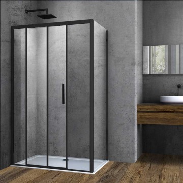 Душевой уголок Софт (Soft) VSR-3SO9012CLB, 1200*900, черный, стекло прозрачное