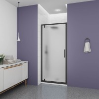 Душевая дверь Veconi Ottimo P30 B, 800x1900, черный матовый, стекло матовое