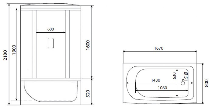 Timo eco TE-0770 душевая кабина 168*80*218