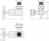 Вентиль 3D правый крест (G 1/2" НР х G 3/4" НГ)