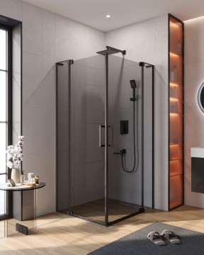 Душевой уголок CEZARES SLIDER-AH-2-90/100-100/110-GRIGIO-NERO