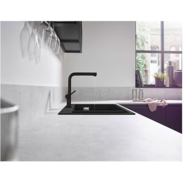 Смеситель для кухни Hansgrohe Talis M54 с выдвижным изливом, 1jet 72808670, черный матовый