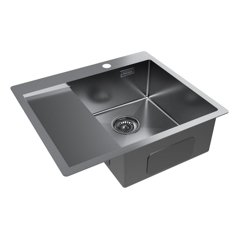 Мойка нерж. сталь KRONER 59F, PM225951-GMR, вороненая сталь, правая, 590х510мм, Paulmark
