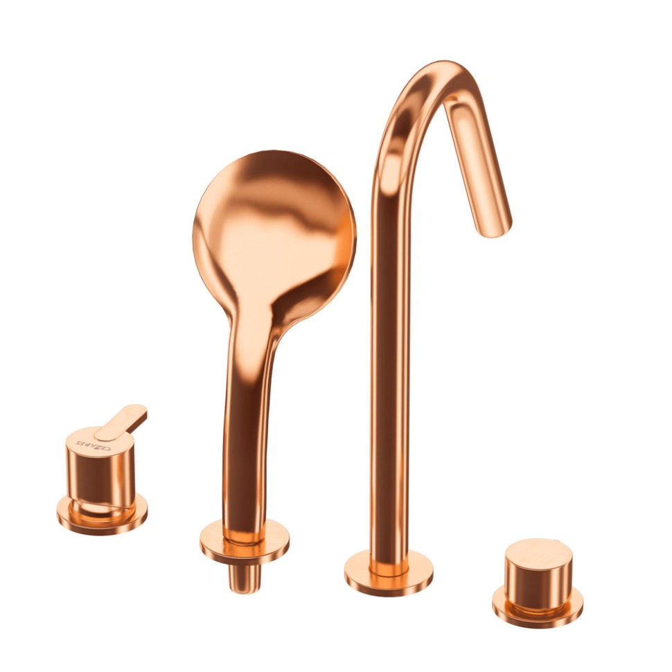 Смеситель на борт ванны CEZARES LEAF-BVDM4-SS