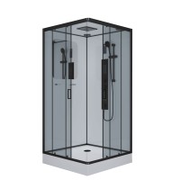 Душевая кабина Niagara Premium NG-6901-01GQ BLACK (90х90х210) низкий поддон(16 см),черный,стекло тонированное,4 места
