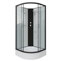 Душевая кабина Niagara Classic NG-6703-14BK (80х80х200) средний поддон(26см),черный,стекло прозрачное,4 места