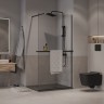 Душевая перегородка Niagara Nova NG-670-80ВLACK (80х195) черный матовый,стекло прозрачное,с полкой,1 место
