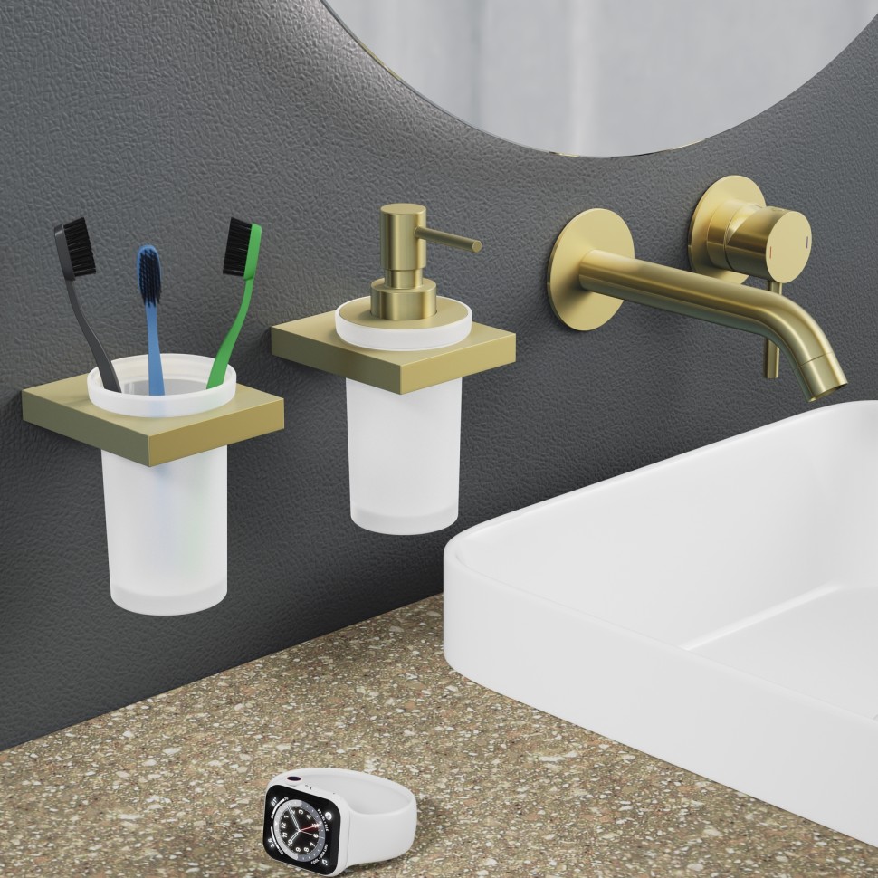 Стакан для зубных щеток Timo Petruma 15233/17 золото матовое