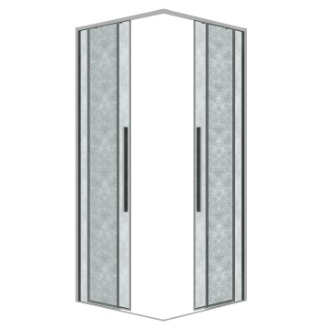 1/2 душевого ограждения Grossman Galaxy 1/2.K33.01.10L.10.02 (100*195) раздвижная(левая),хром, стекло шиншилла,1 место