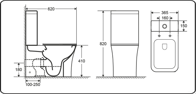 Унитаз напольный CeramaLux 1219A
