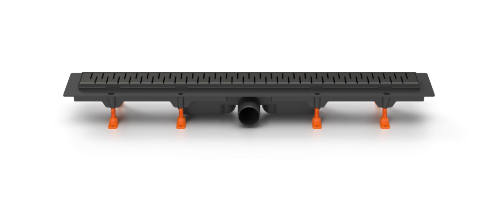 Душевой желоб MILLEAU Point M750PB с комбинированным затвором и черной декоративной решеткой