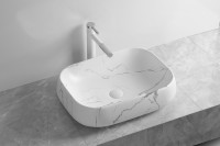 Раковина накладная MILLEAU Miel MU0086-MWM (матовый белый мрамор)