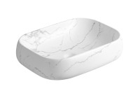 Раковина накладная MILLEAU Miel MU0086-MWM (матовый белый мрамор)