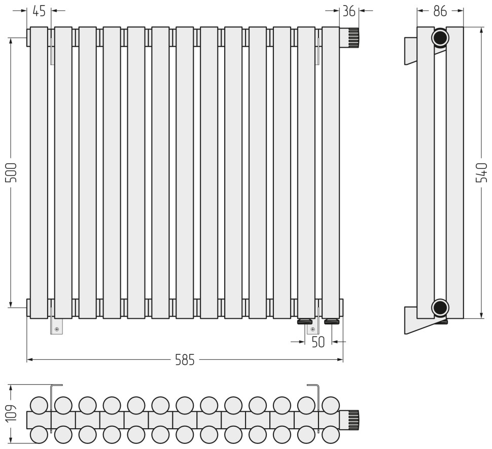 Эстет-11 EU50 500х585 13 секций