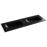 Раковина накладная мебельная CERAMICANOVA Grace прямоугольная 1410x457x137 с двумя чашами без отверстий под смеситель цвет черный матовый CN7022MBwx