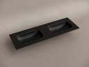 Раковина накладная мебельная CERAMICANOVA Grace прямоугольная 1410x457x137 с двумя чашами без отверстий под смеситель цвет черный матовый CN7022MBwx