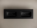 Раковина накладная мебельная CERAMICANOVA Grace прямоугольная 1410x457x137 с двумя чашами без отверстий под смеситель цвет черный матовый CN7022MBwx