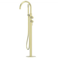 Смеситель ABBER Wasser Kreis 316 AF8115BG напольный для ванны, брашированное светлое золото