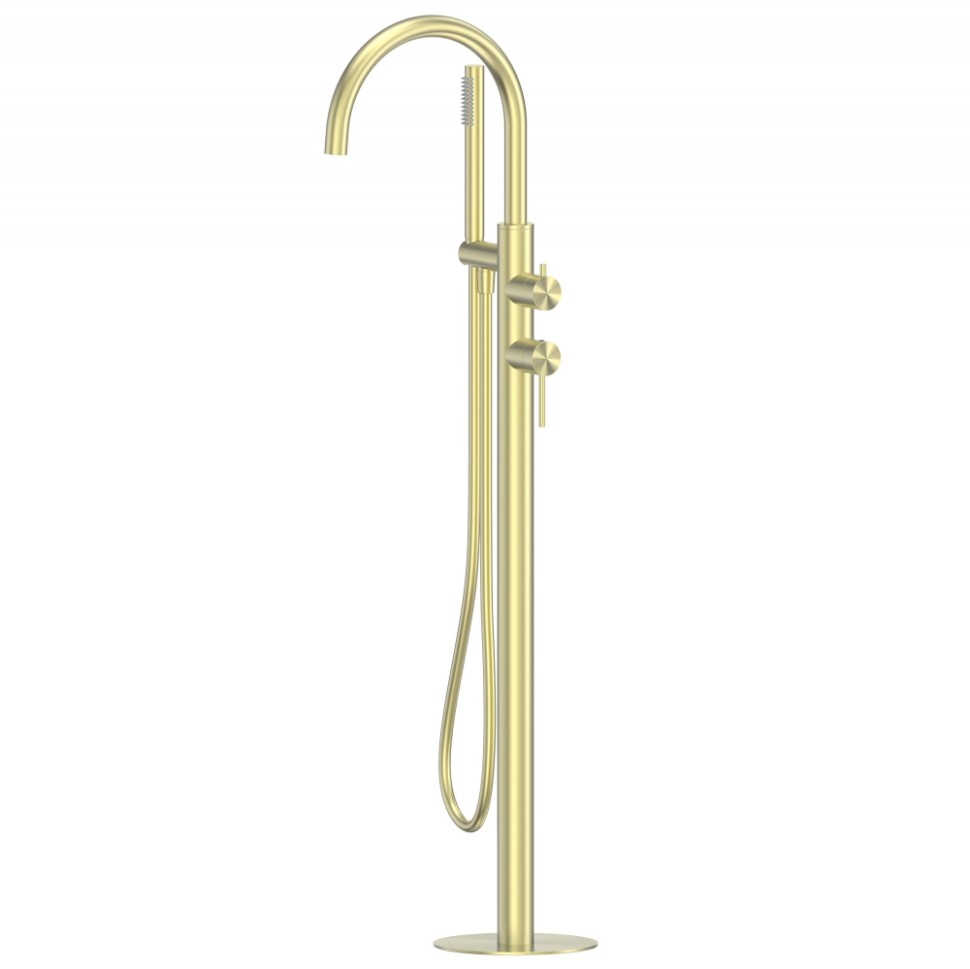 Смеситель ABBER Wasser Kreis 316 AF8115BG напольный для ванны, брашированное светлое золото