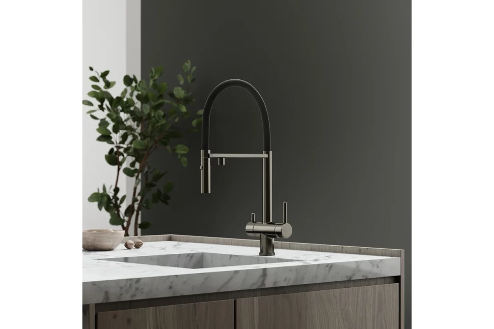 Смеситель для кухни SANCOS Imola с возможностью подключения фильтра для воды, цвет вороненая сталь, арт. SC4010GG