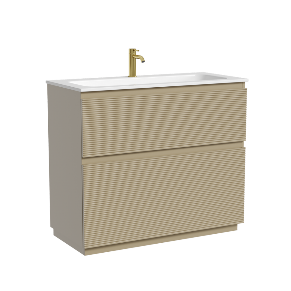 Тумба напольная SANCOS Folk Floor 995х445х850, c двумя ящиками оснащенными доводчиками, Капучино, арт.FL100FCP