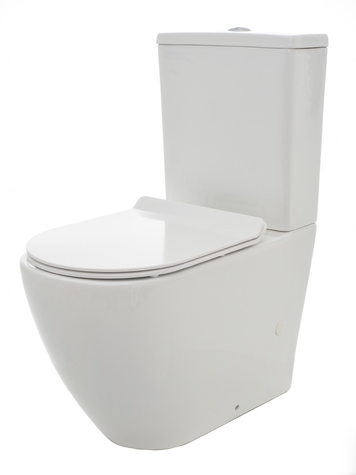 AQM1002 Унитаз напольный Rimless c сиденьем SoftClose, горизонтальный выпуск. 660x360x435мм