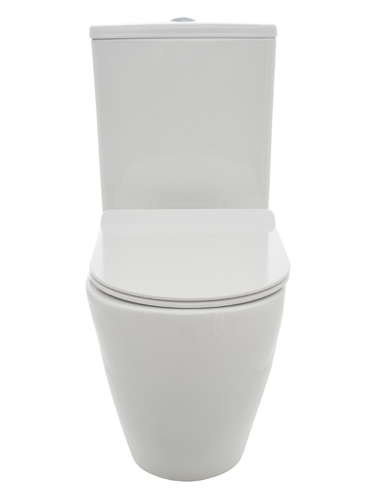 AQM1002 Унитаз напольный Rimless c сиденьем SoftClose, горизонтальный выпуск. 660x360x435мм