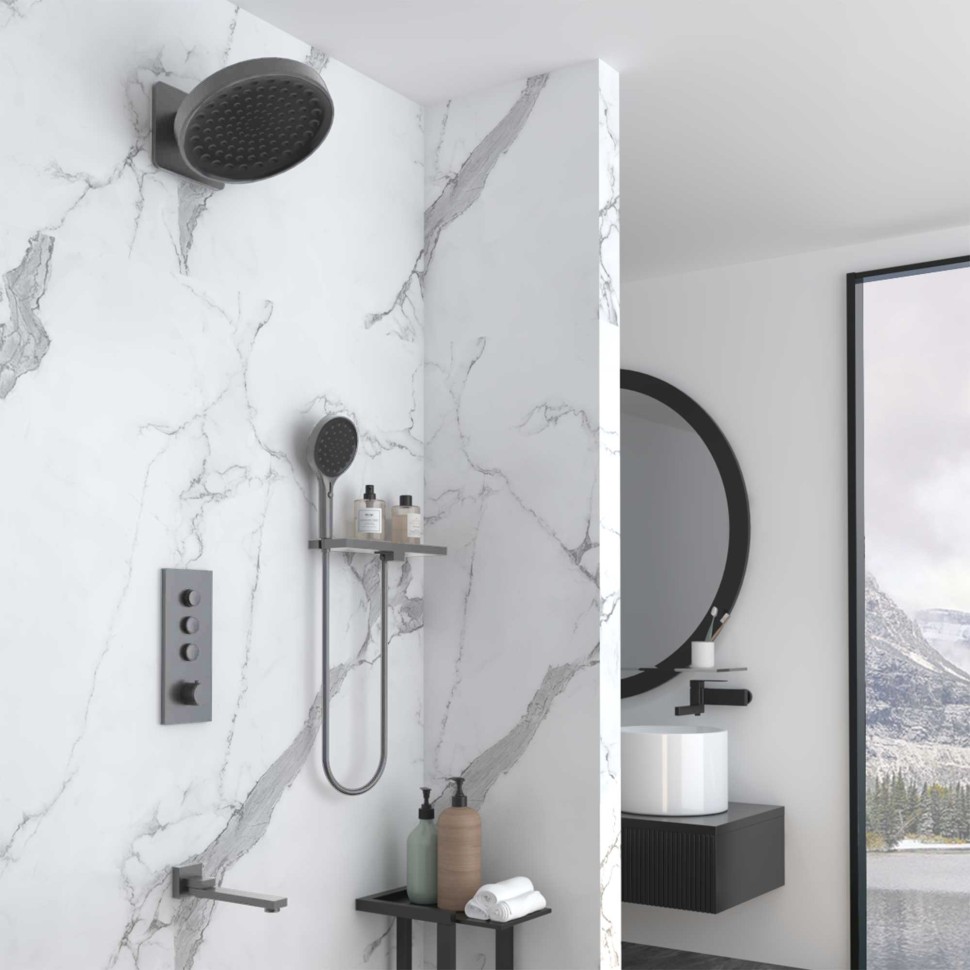 Душевой комплект Inspire VSFW-433TI3RGM встраиваемый, термостат, трехрежимный, вороненая сталь