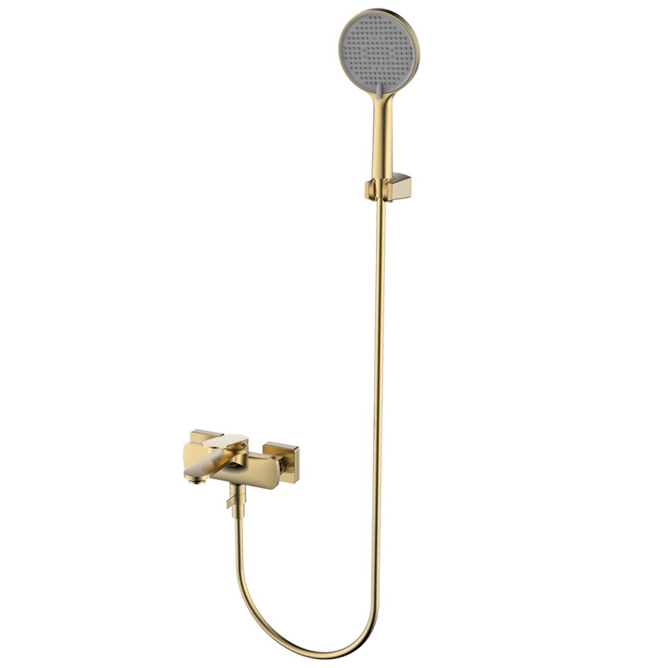 AQM6712BG Imola Смеситель для ванны, с душевым набором, O120 мм, 3 режима, Brushed gold