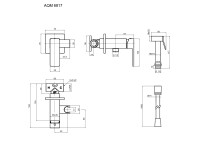 AQM6817BG Savona Готовый комплект гигиенического душа (скрытый монтаж, латунная лейка), золото шлиф