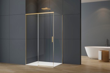 Душевой уголок Софт 2 (Soft 2) VSR-3SO29012CLG, 1200*900, брашированное золото, стекло прозрачное