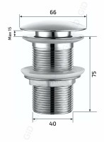 Донный клапан Gid без перелива Ch100 73302K хром 7x7x10
