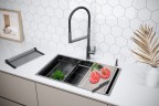 Мойка нерж. сталь NEXT-MULTI SINK 74-L UNI, PM787445-L-GM, вороненая сталь,740х450мм, Paulmark