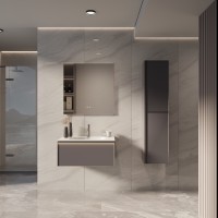 База под раковину Vincea  Elise 800 подвесная, 2 выкатных ящика soft close, серый матовый