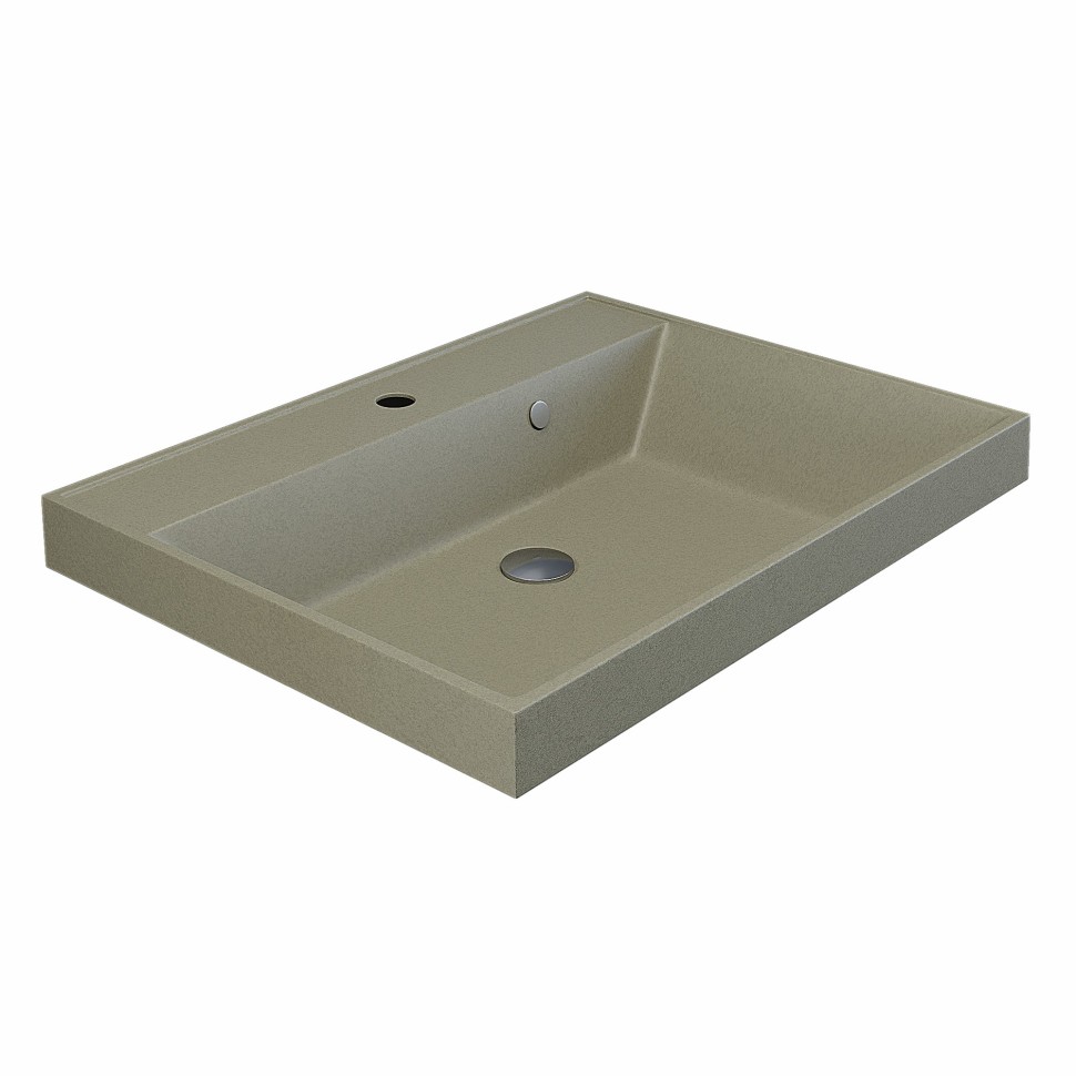Раковина для ванной 60 см, Uperwood Classic Quartz, кварцевая, бежевая матовая, десерт