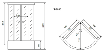 Timo Comfort T-8880 Clean Glass душевая кабина 80*80*220