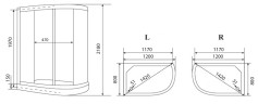 Timo eco TE-0702 R душевая кабина 120*80*218, турецкая баня хамам, стульчик прозрачный