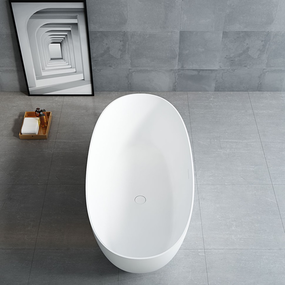 Ванна Solid Surface Vincea Vincea VBT-6S01MW, 1700*750*550, белый мат., слив-перелив в комплекте